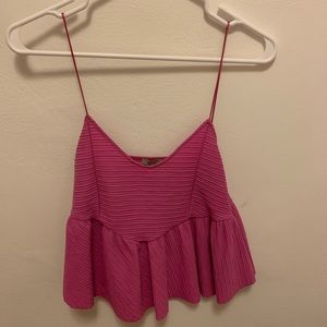 ZARA Pink Sleeveless Peplum Top